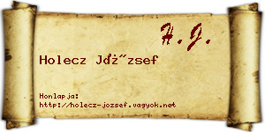 Holecz József névjegykártya